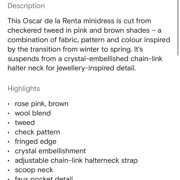 Oscar de la renta checked tweed mini dress NWT - Picture 6 of 13